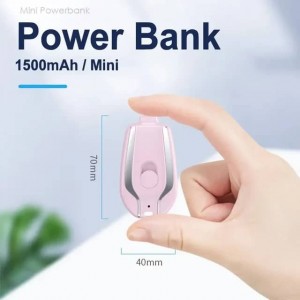 ميني باور بانك تعليقة مفاتيح 1500 mah